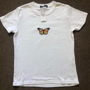 Brandy Melville Butterfly Stretch T-Shirt